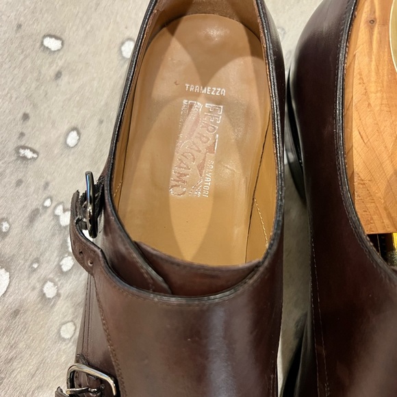 Mens Salvatore Ferragamo brown double monk strap size 9 - Picture 6 of 8